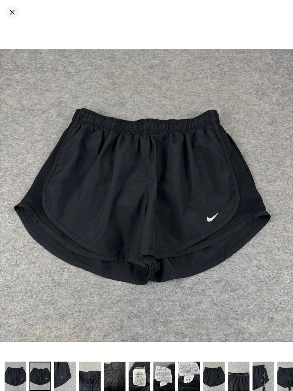 Nike Women's Black Athletic Running Shorts with White Swoosh
